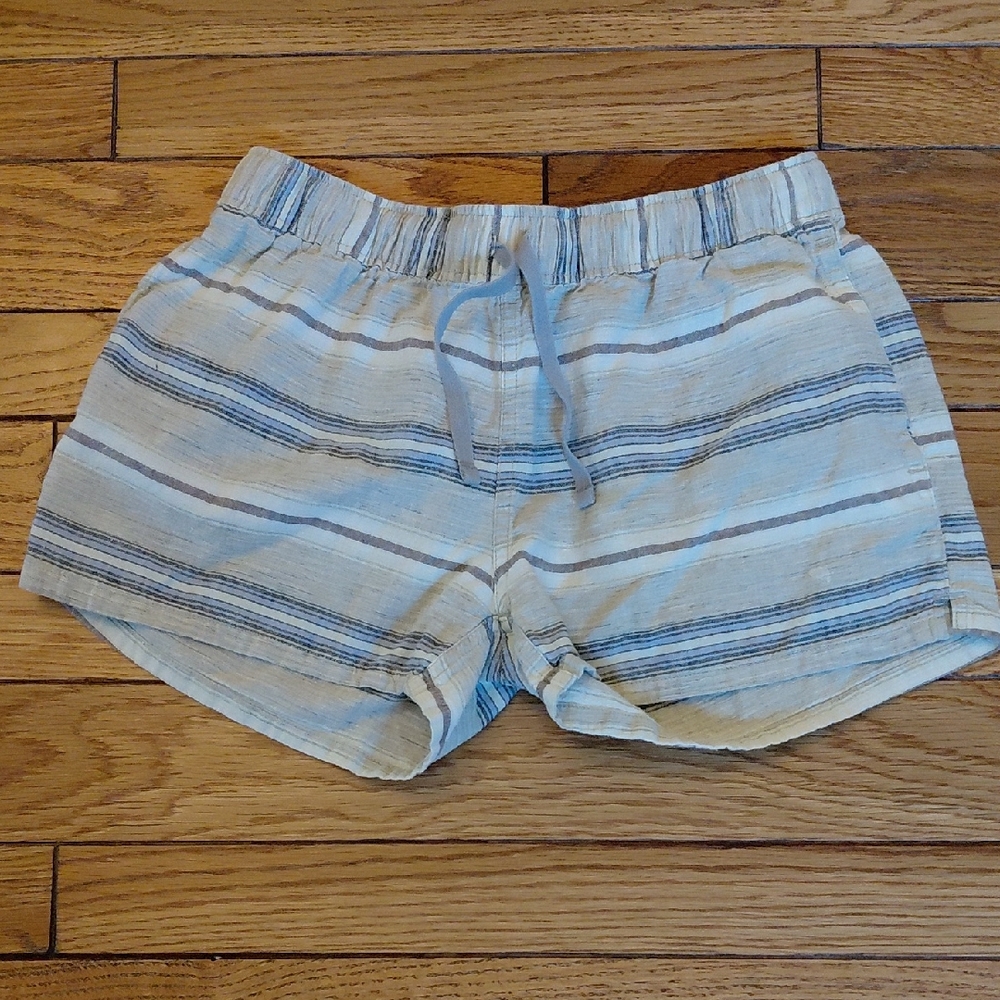 Patagonia Beige and Brown Striped Shorts